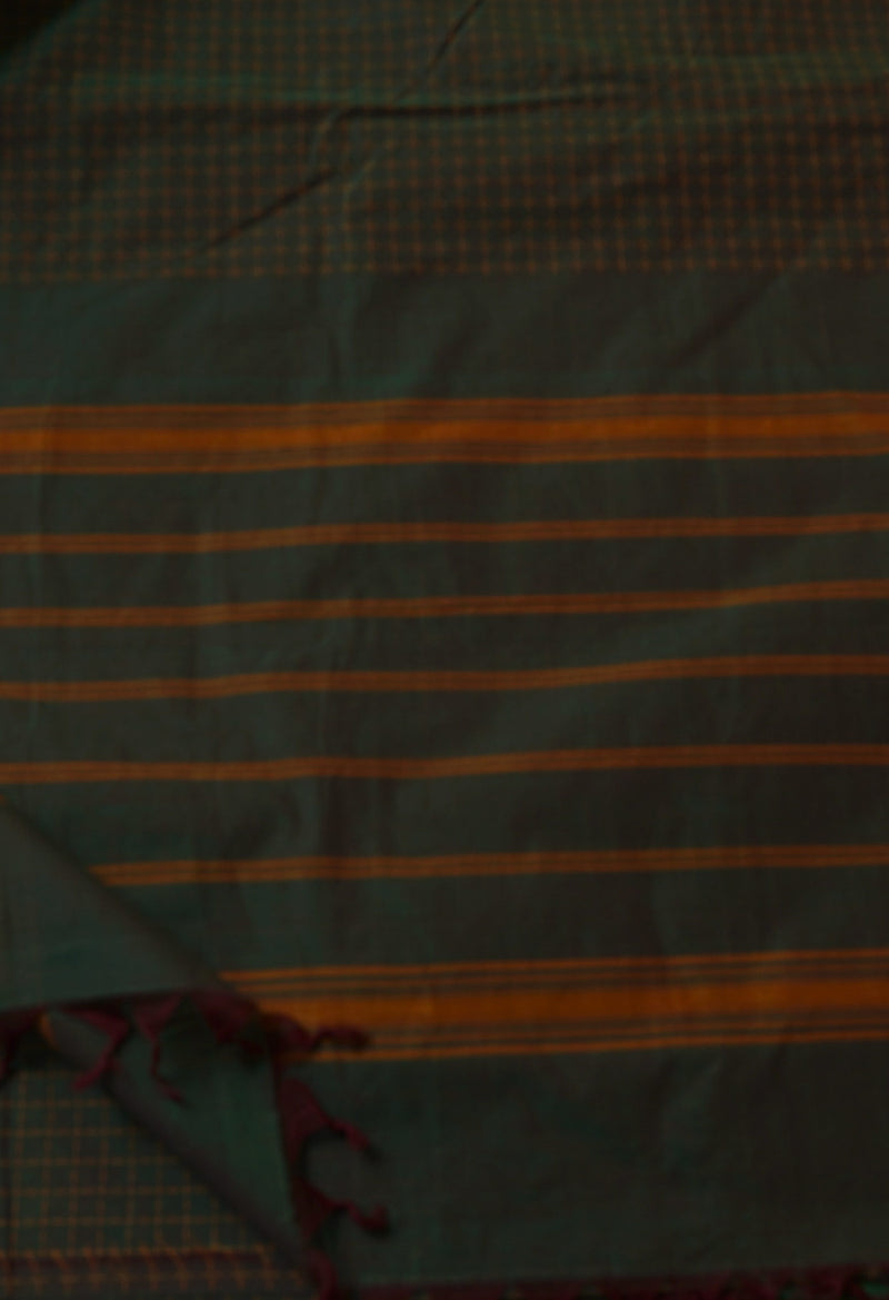 Green Pure Handloom Pavani Chettinad Cotton Saree-UNM65801