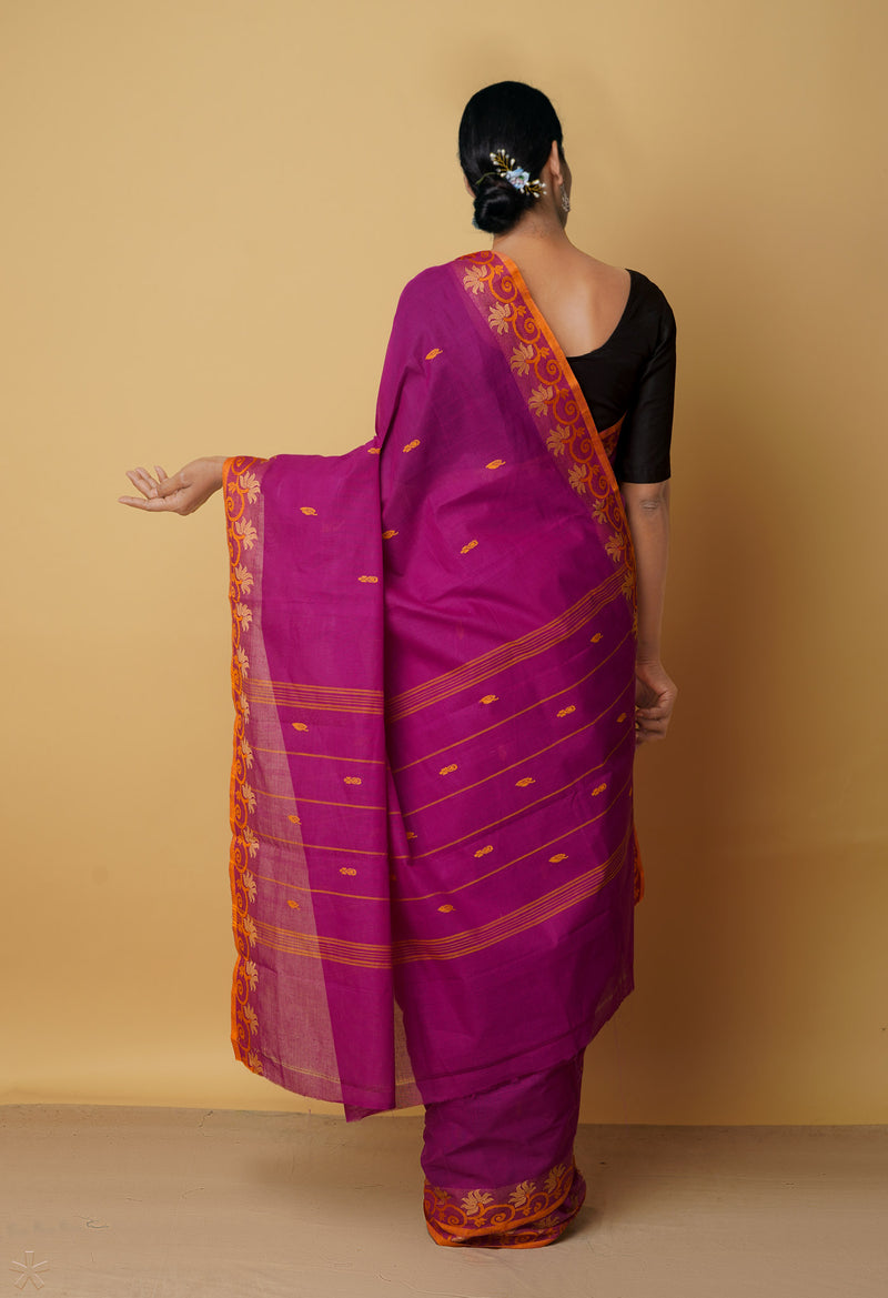 Purple Pure Handloom Pavani Chettinad Cotton Saree-UNM65820