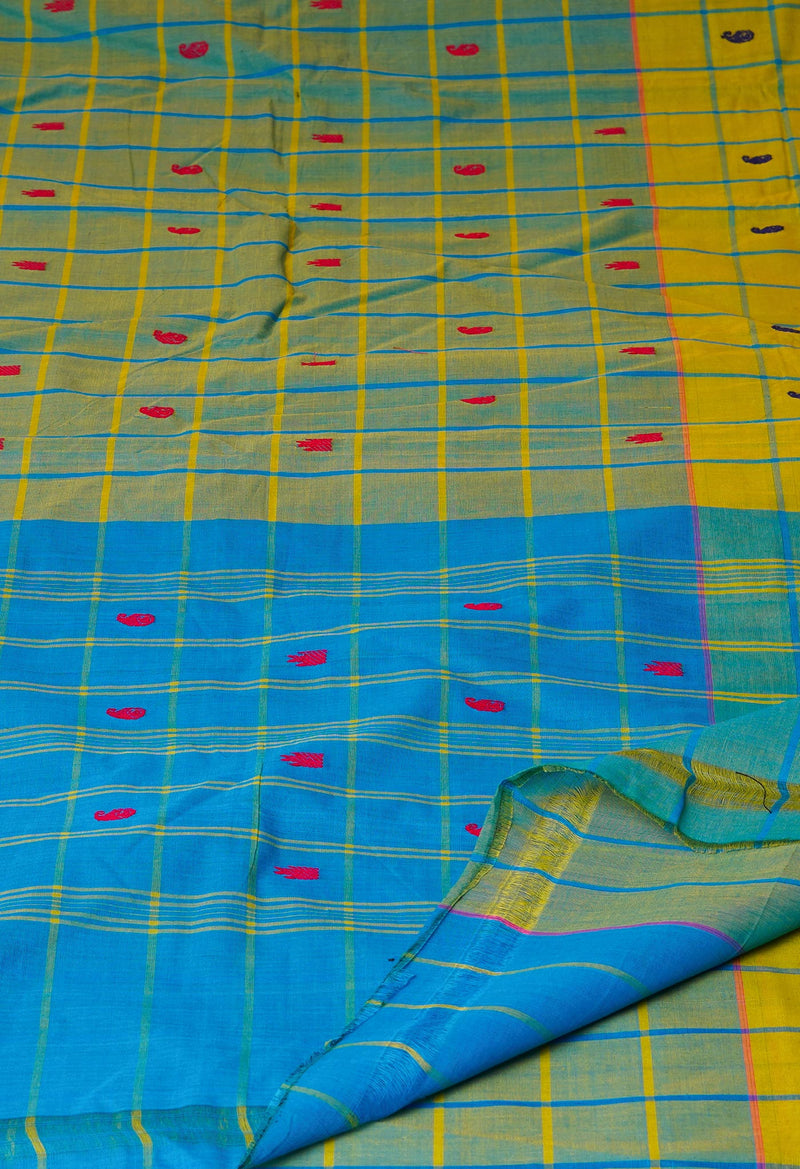 Green Pure Handloom Pavani Chettinad Cotton Saree-UNM65830