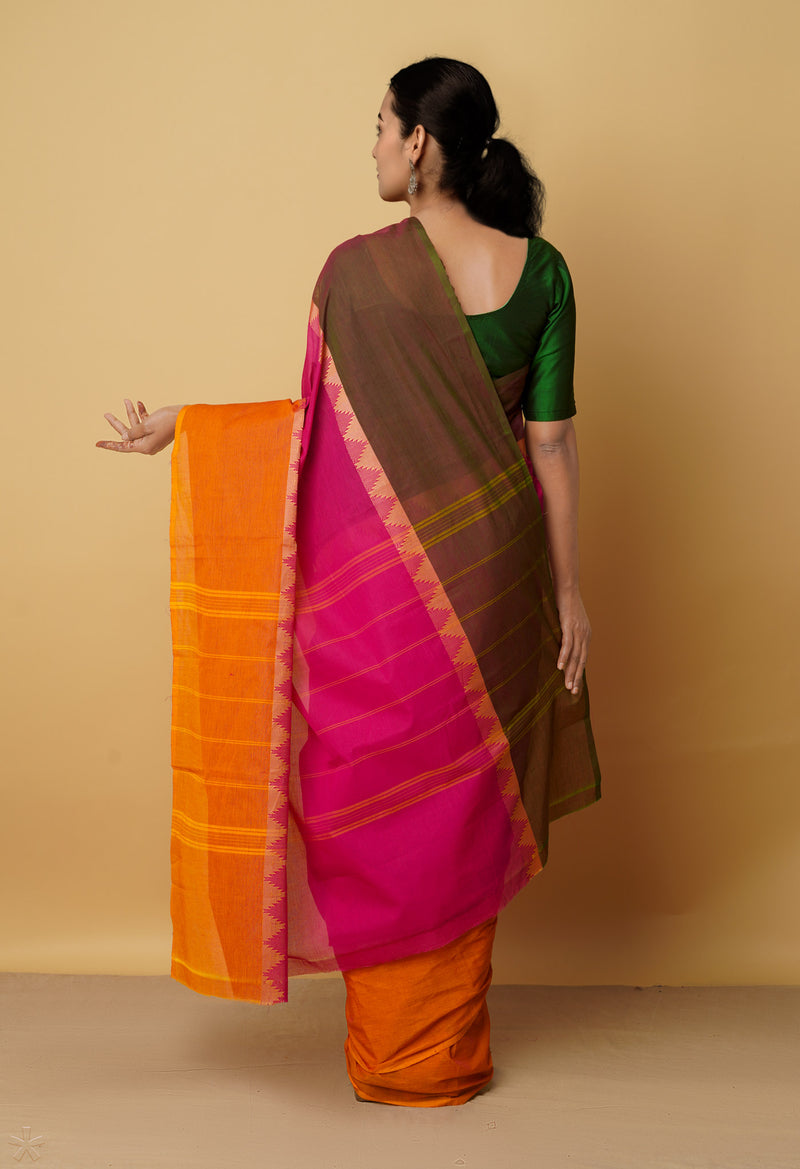 Multi Pure Pavani Handcrafted Kanchi Cotton Saree-UNM65906