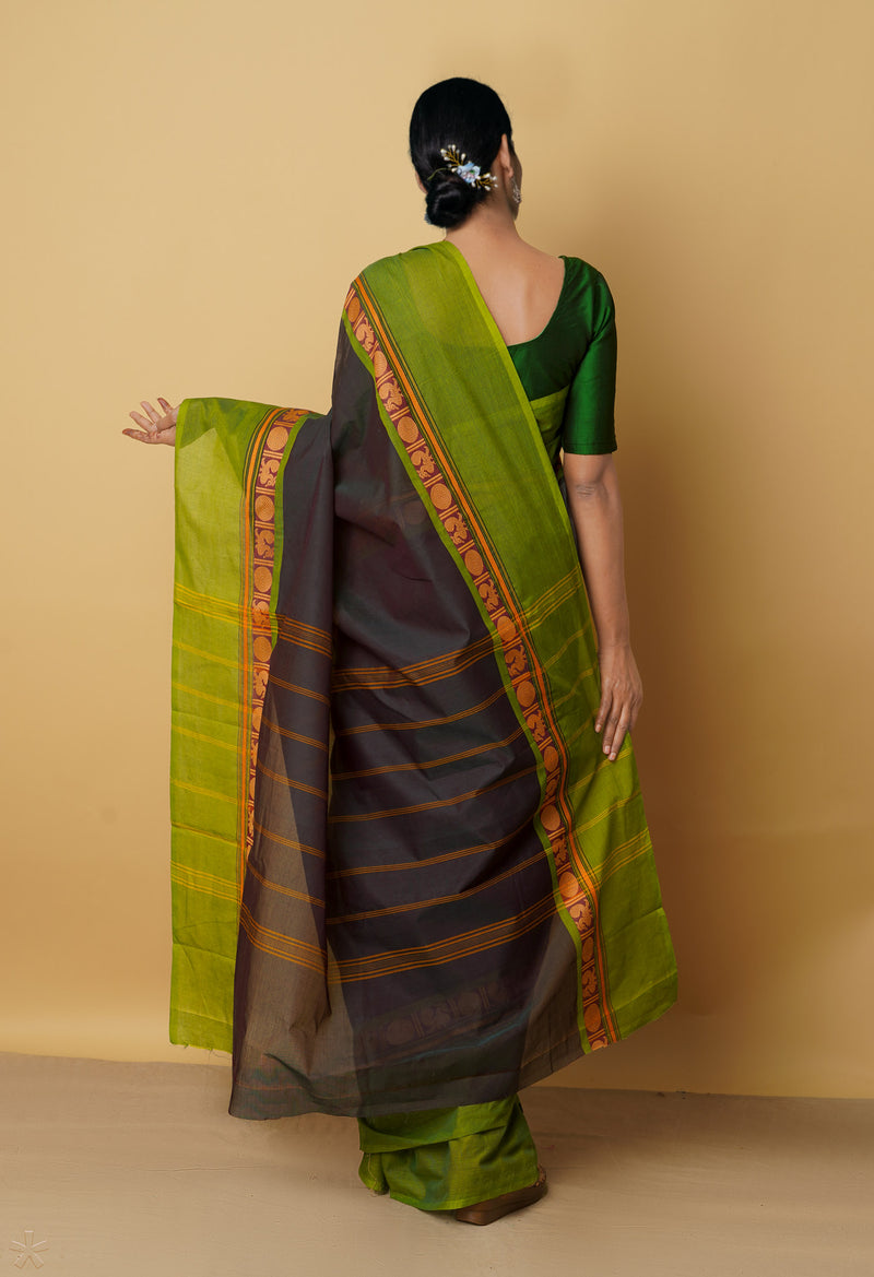 Green Pure Pavani Handcrafted Kanchi Cotton Saree-UNM65913