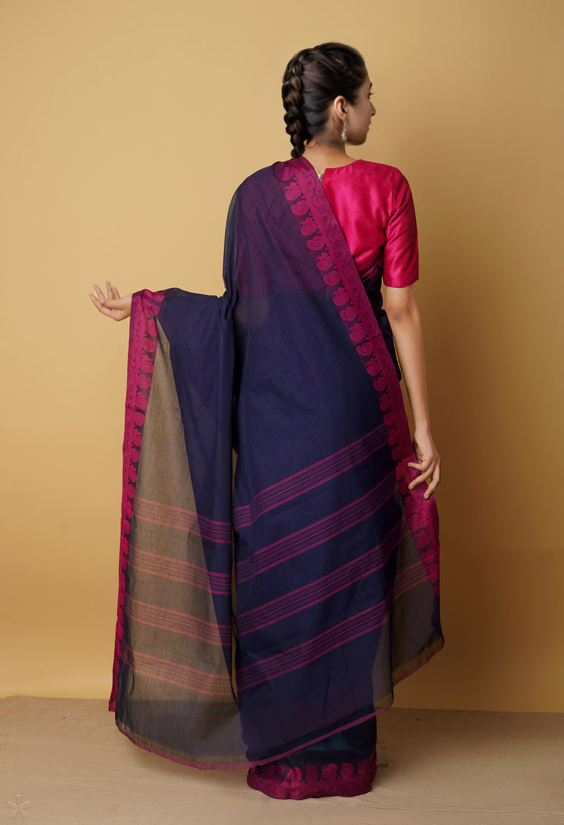 Multi Pure Pavani Handcrafted Kanchi Cotton Saree-UNM65925