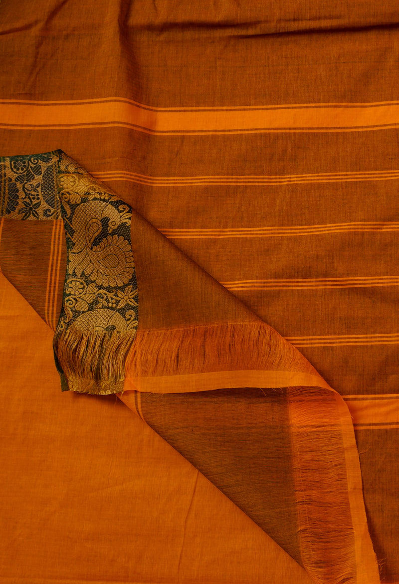 Brown Pure Pavani Handcrafted Kanchi Cotton Saree-UNM65949