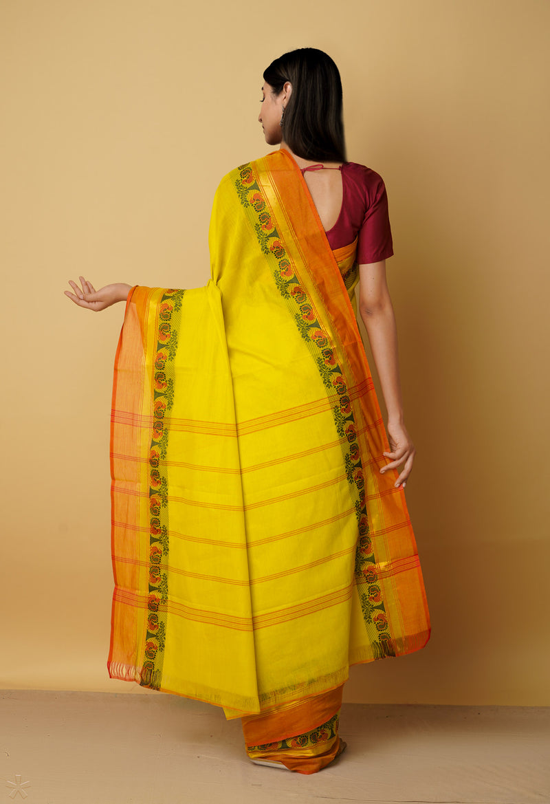 Green Pure Pavani Handcrafted Kanchi Cotton Saree-UNM65991