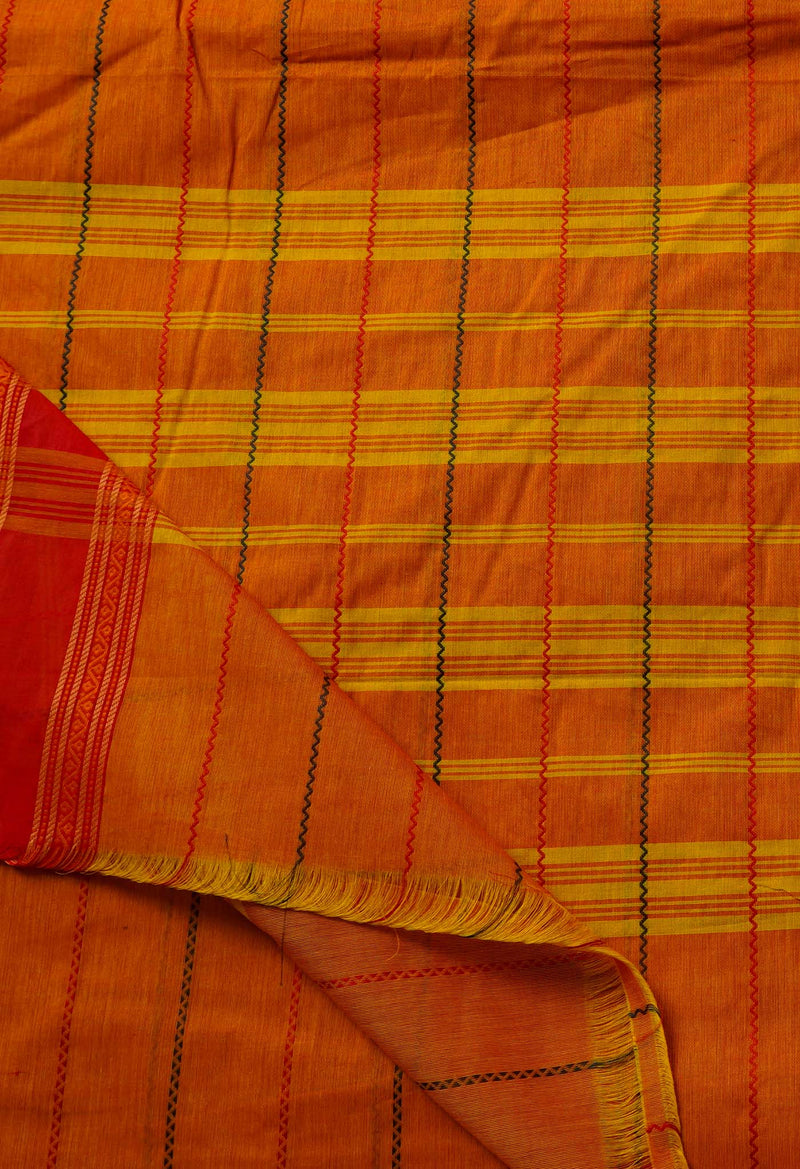Orange Pure Pavani Handcrafted Kanchi Cotton Saree-UNM66017
