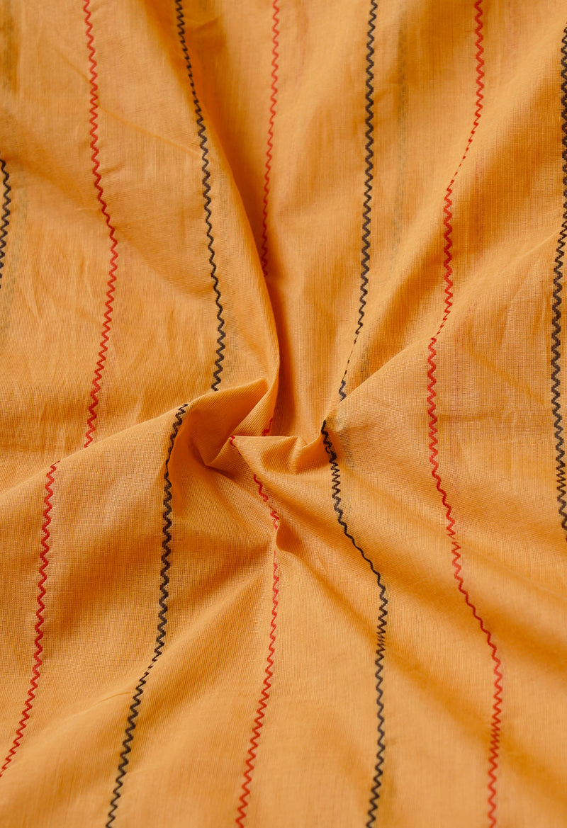 Light Orange Pure Pavani Handcrafted Kanchi Cotton Saree-UNM66044