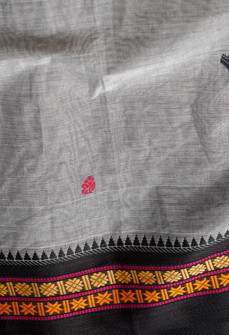 Grey Pure Pavani Handcrafted Kanchi Cotton Saree-UNM66121