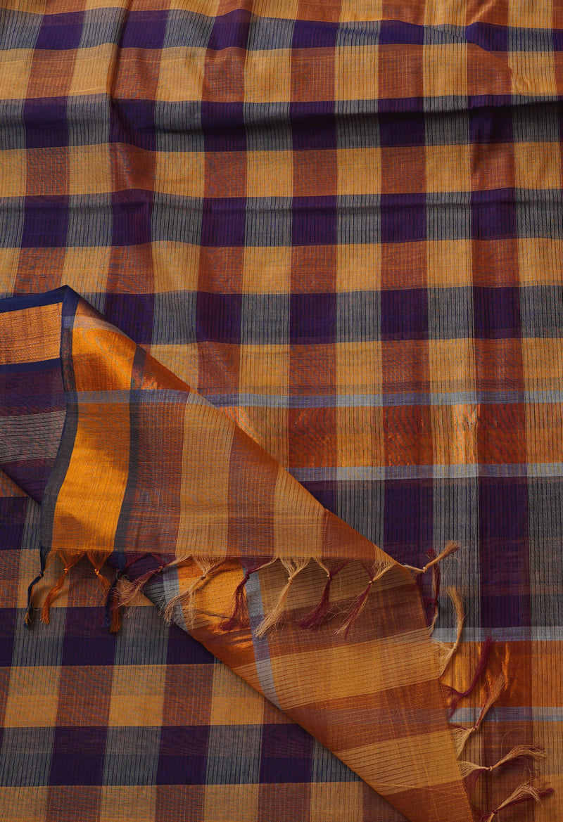 Multi Pure Handloom Mangalgiri Mercerized Cotton Saree-UNM66209