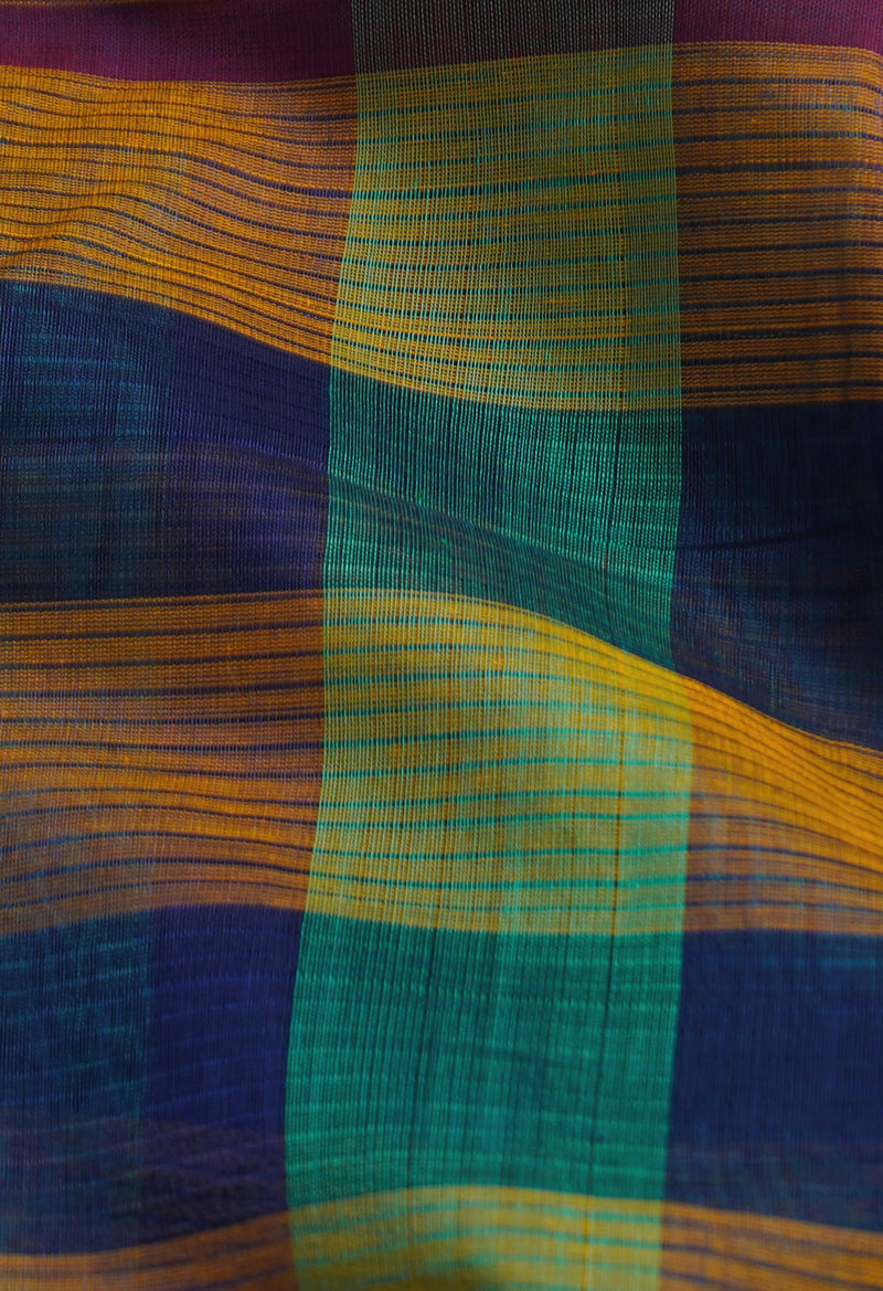 Multi Pure Handloom Mangalgiri Mercerized Cotton Saree-UNM66215