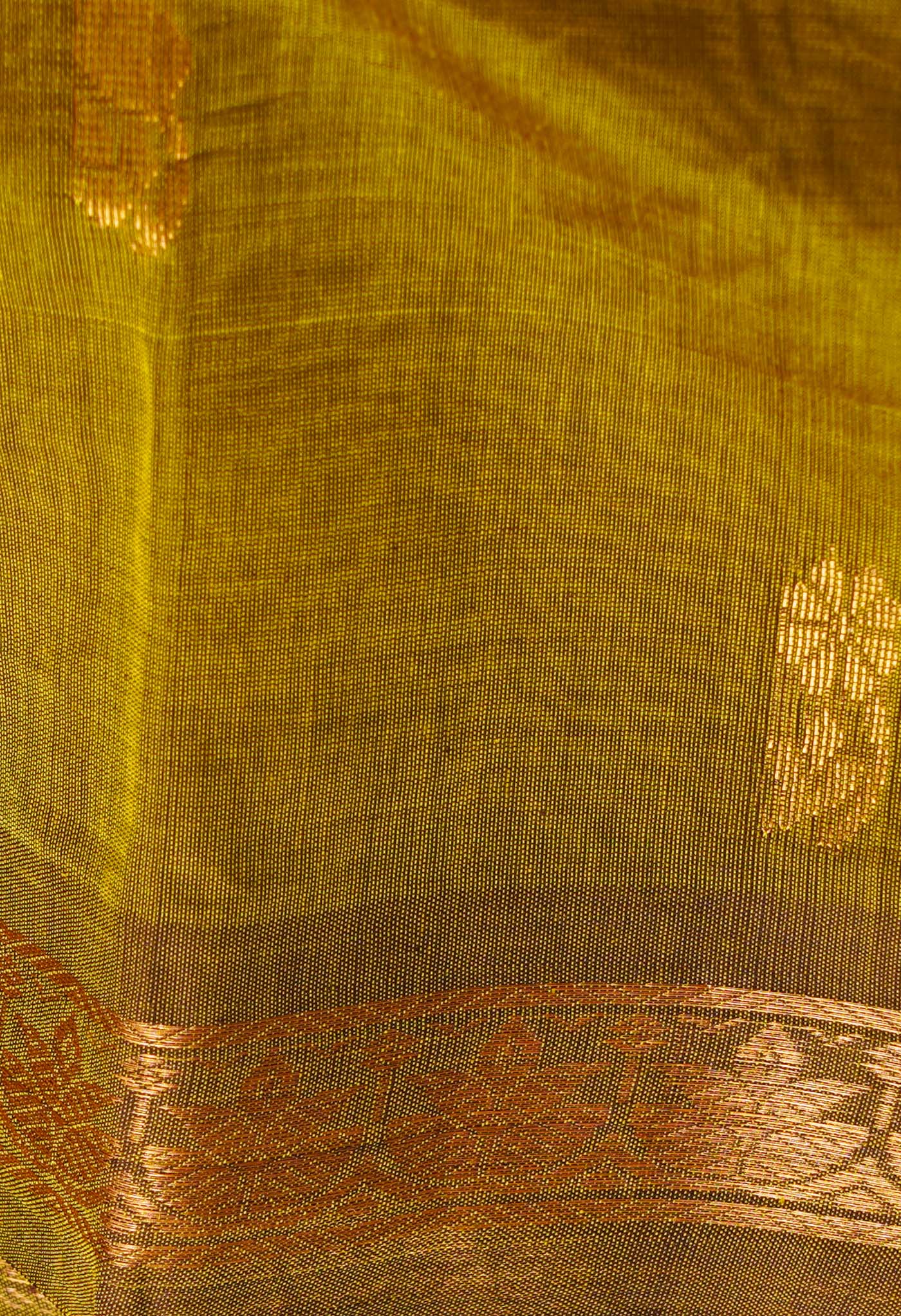 Mehendi Green Pure Handloom Pavni Venkatagiri Cotton Saree-UNM66262