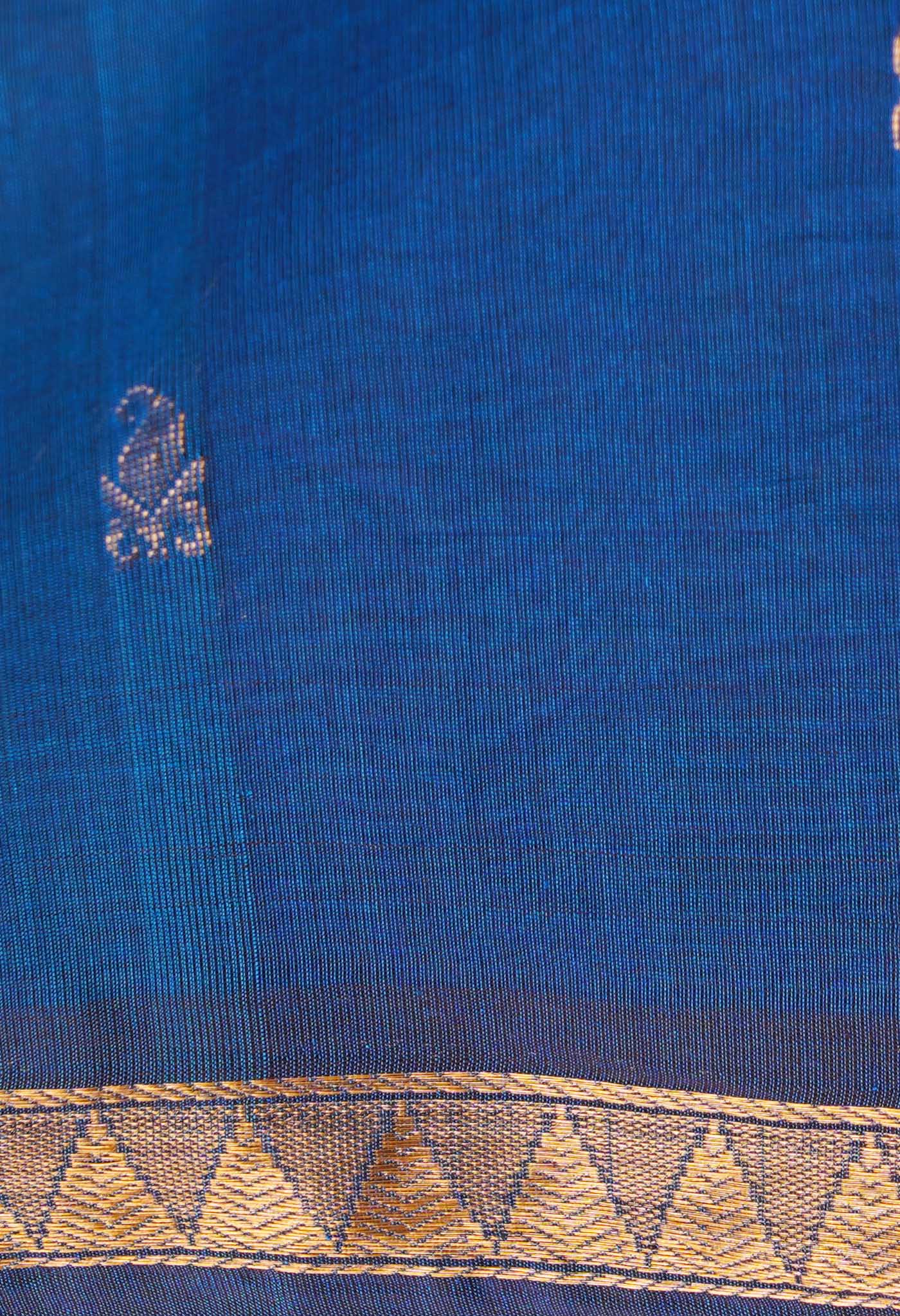 Blue Pure Handloom Pavni Venkatagiri Cotton Saree-UNM66263