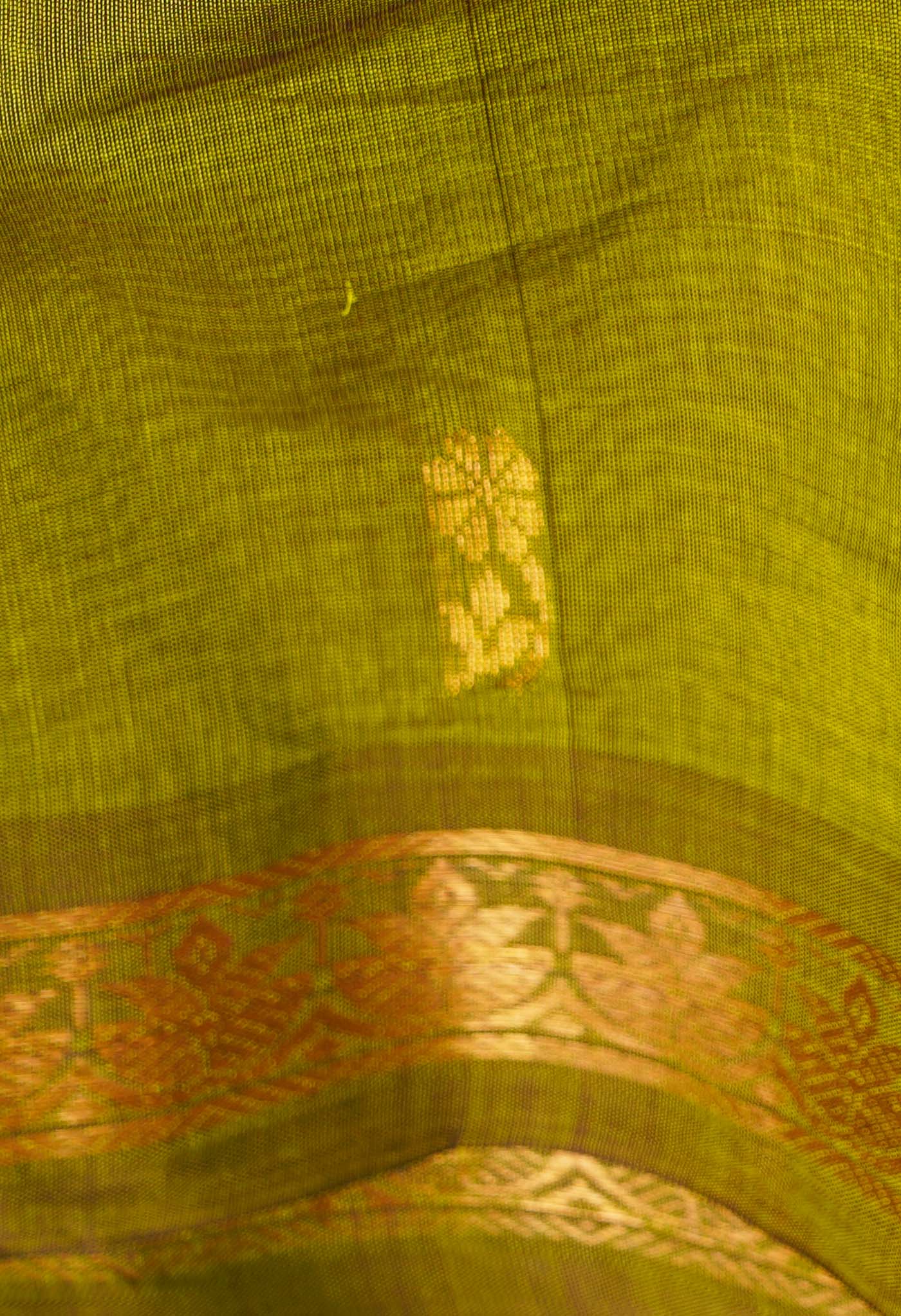 Mehendi Green Pure Handloom Pavni Venkatagiri Cotton Saree-UNM66267