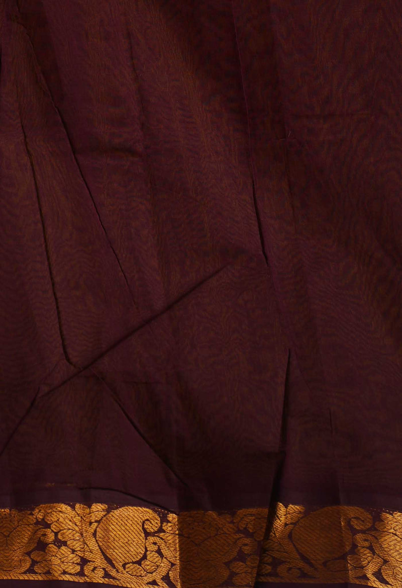 Rust Orange Pure Handloom Pavni Venkatagiri Cotton Saree-UNM66270