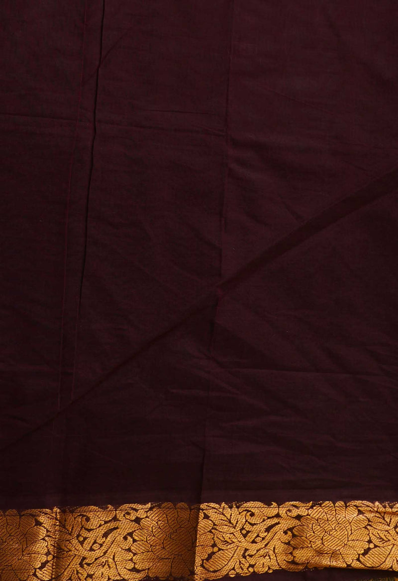Green Pure Handloom Gadwal Cotton Saree-UNM66282