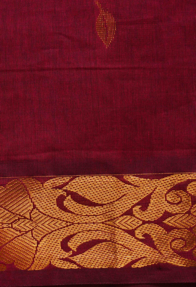 Pink Pure Handloom Gadwal Cotton Saree-UNM66285