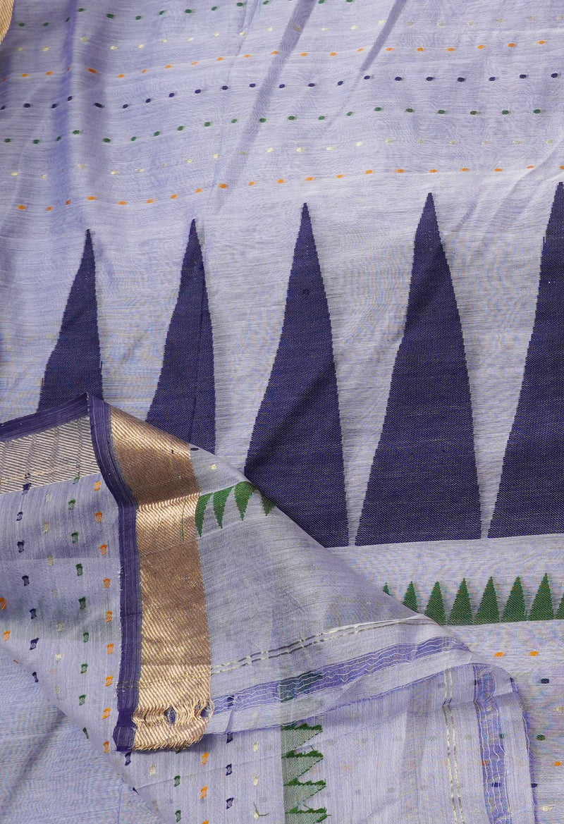 Light Blue Pure Handloom Maheshwari Sico Saree-UNM66293