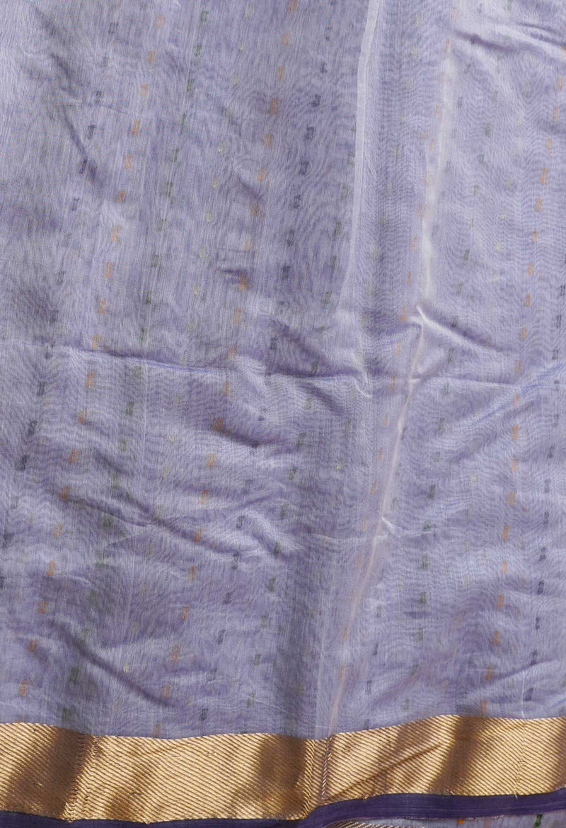 Light Blue Pure Handloom Maheshwari Sico Saree-UNM66293