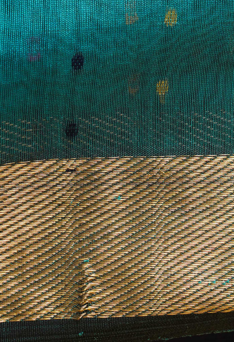 Blue Pure Handloom Maheshwari Sico Saree-UNM66295