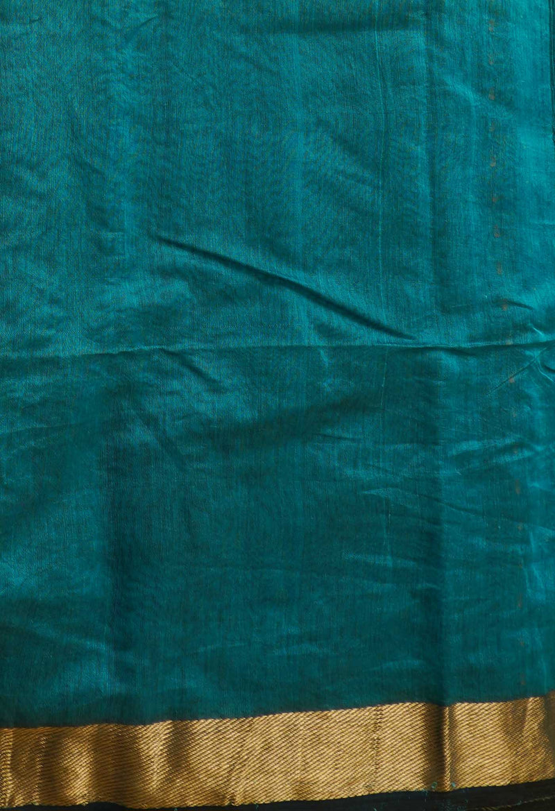 Blue Pure Handloom Maheshwari Sico Saree-UNM66295