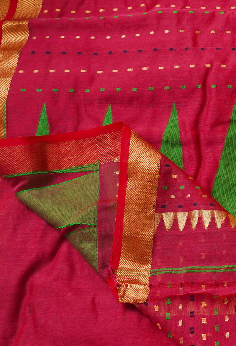 Pink Pure Handloom Maheshwari Sico Saree-UNM66297
