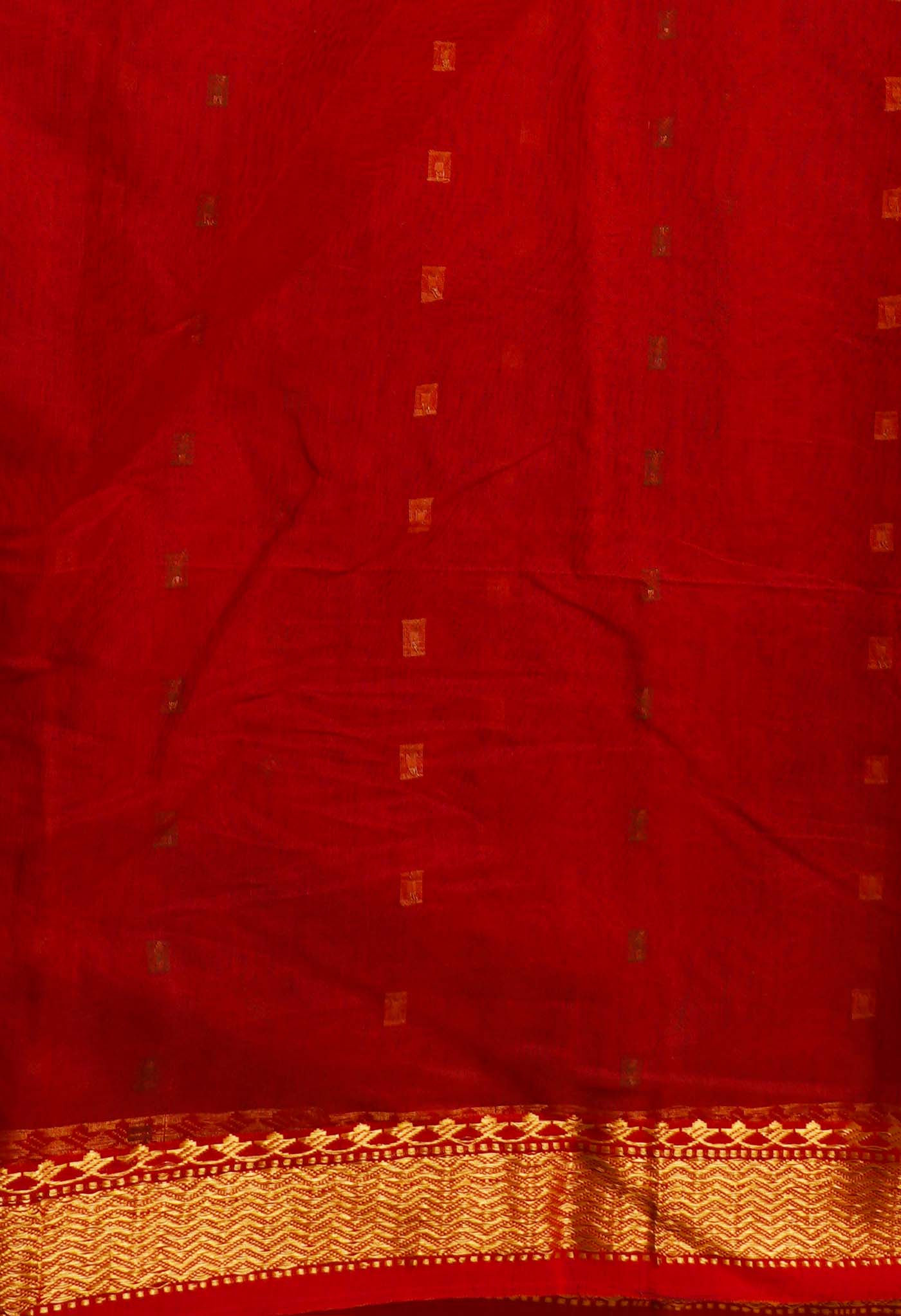 Red Pure Handloom Maheshwari Sico Saree-UNM66303