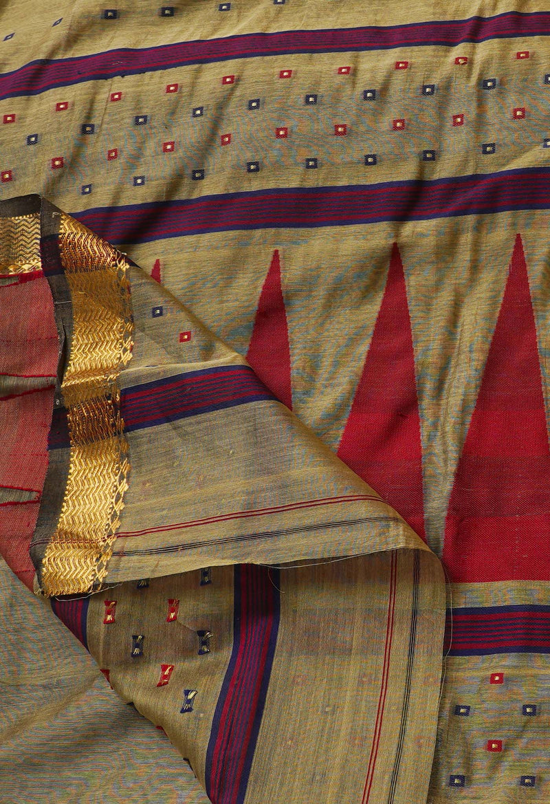 Green Pure Handloom Maheshwari Sico Saree-UNM66311