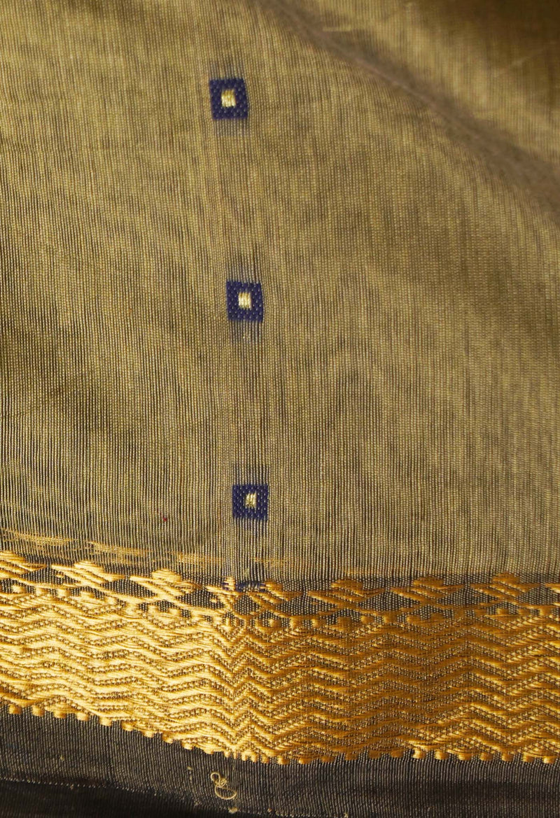 Green Pure Handloom Maheshwari Sico Saree-UNM66311