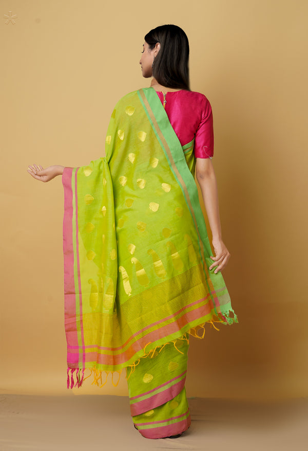 Green  Maheshwari Sico Saree-UNM66393