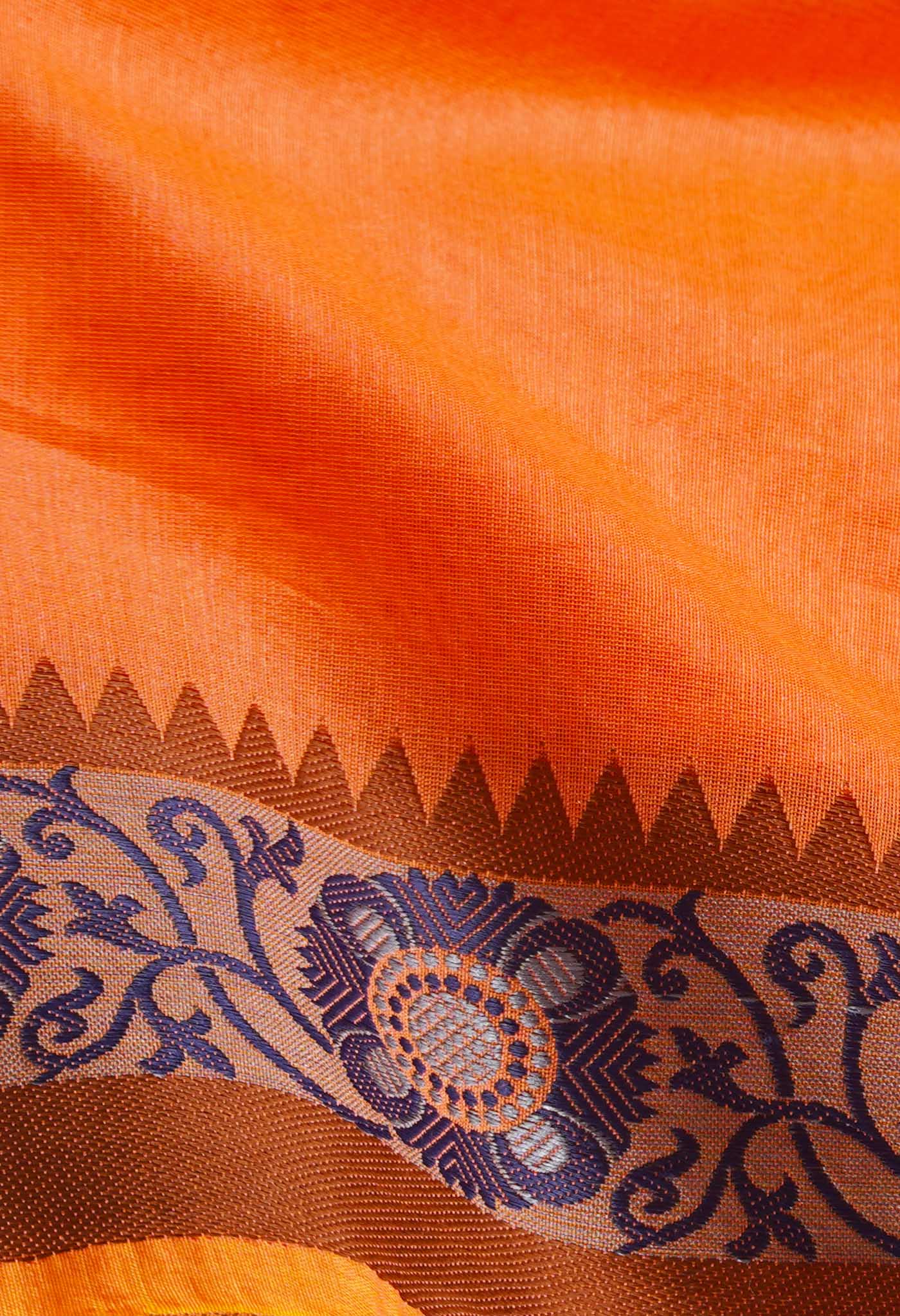 Orange Bangalore Sico Saree