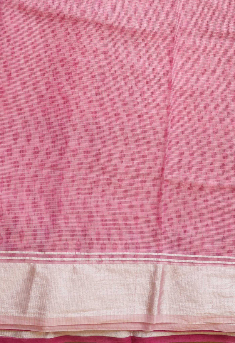 Pink Pure Kota Block Printed Cotton Saree-UNM66479