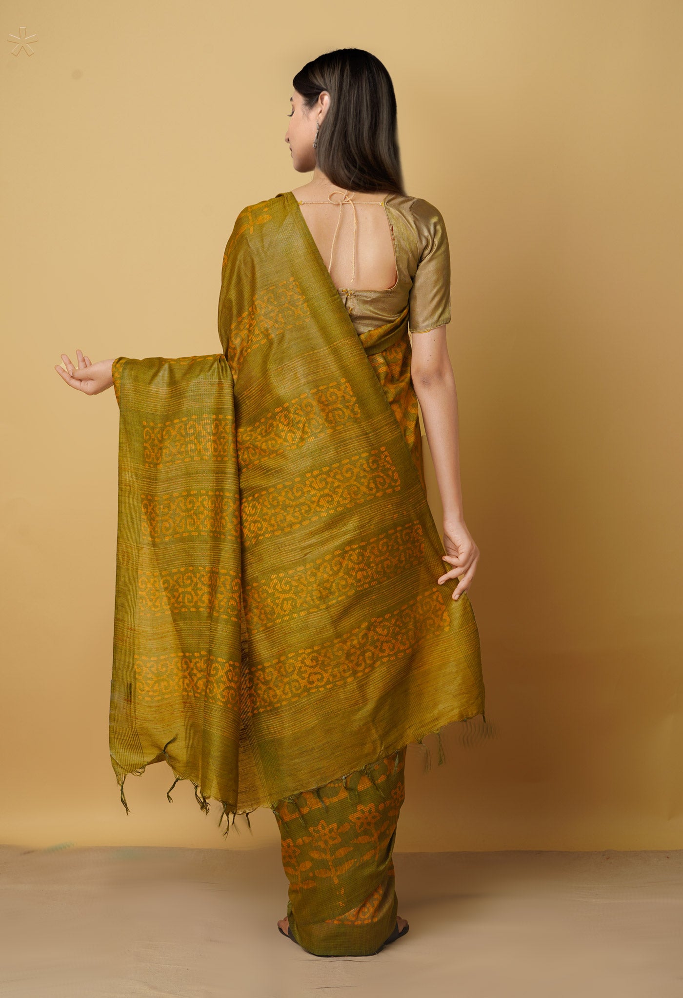 Green Pure Batik Bhagalpuri Sico Saree-UNM66525
