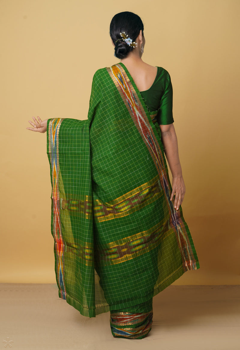 Green Pure Mangalgiri Cotton Saree-UNM66548