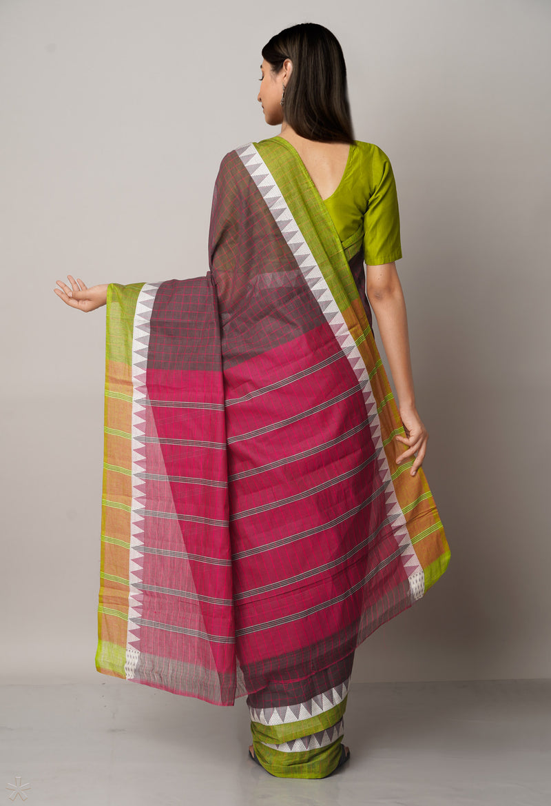 Brown Pure Mangalgiri Cotton Saree-UNM66562