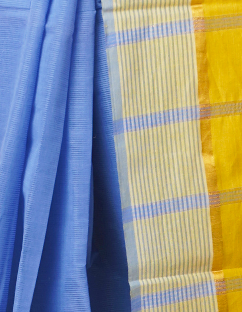 Blue Pure Mangalgiri Cotton Saree-UNM66574