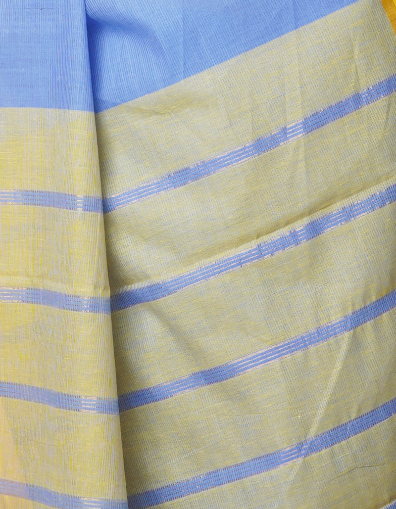 Blue Pure Mangalgiri Cotton Saree-UNM66574