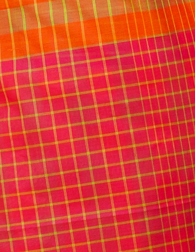 Orange Pure Mangalgiri Cotton Saree-UNM66580