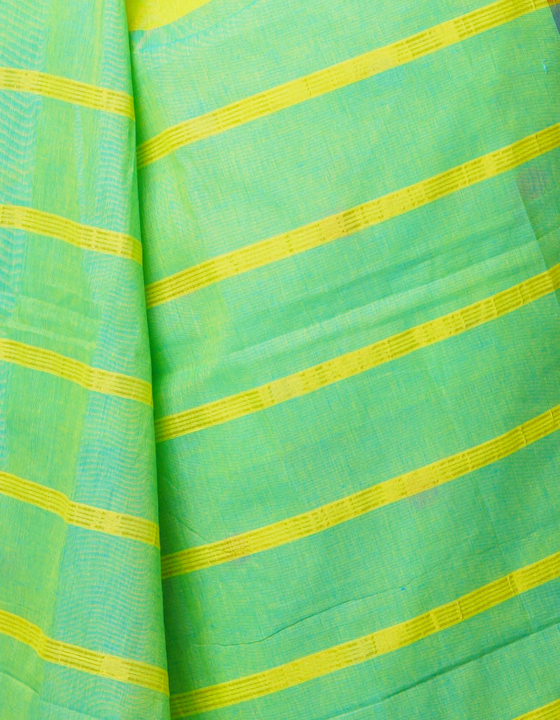 Light Green Pure Mangalgiri Cotton Saree-UNM66585