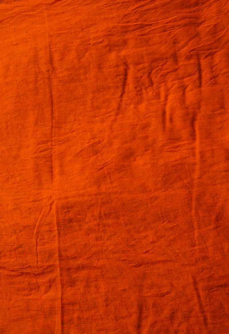 Orange  Art Chanderi Bagh Printed Cotton Saree-UNM66775
