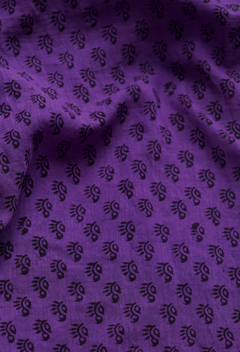 Purple  Art Chanderi Bagh Printed Cotton Saree-UNM66765