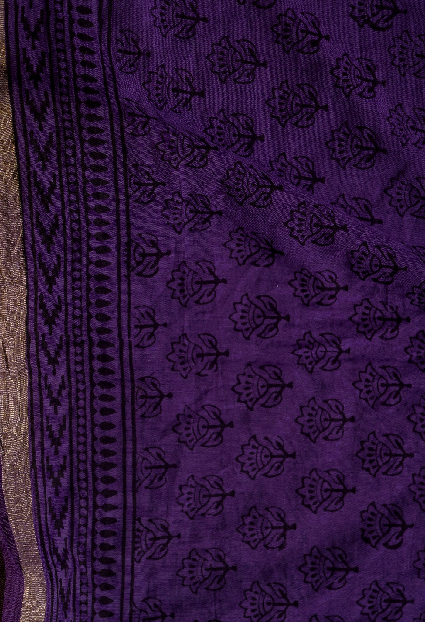 Purple  Art Chanderi Bagh Printed Cotton Saree-UNM66769