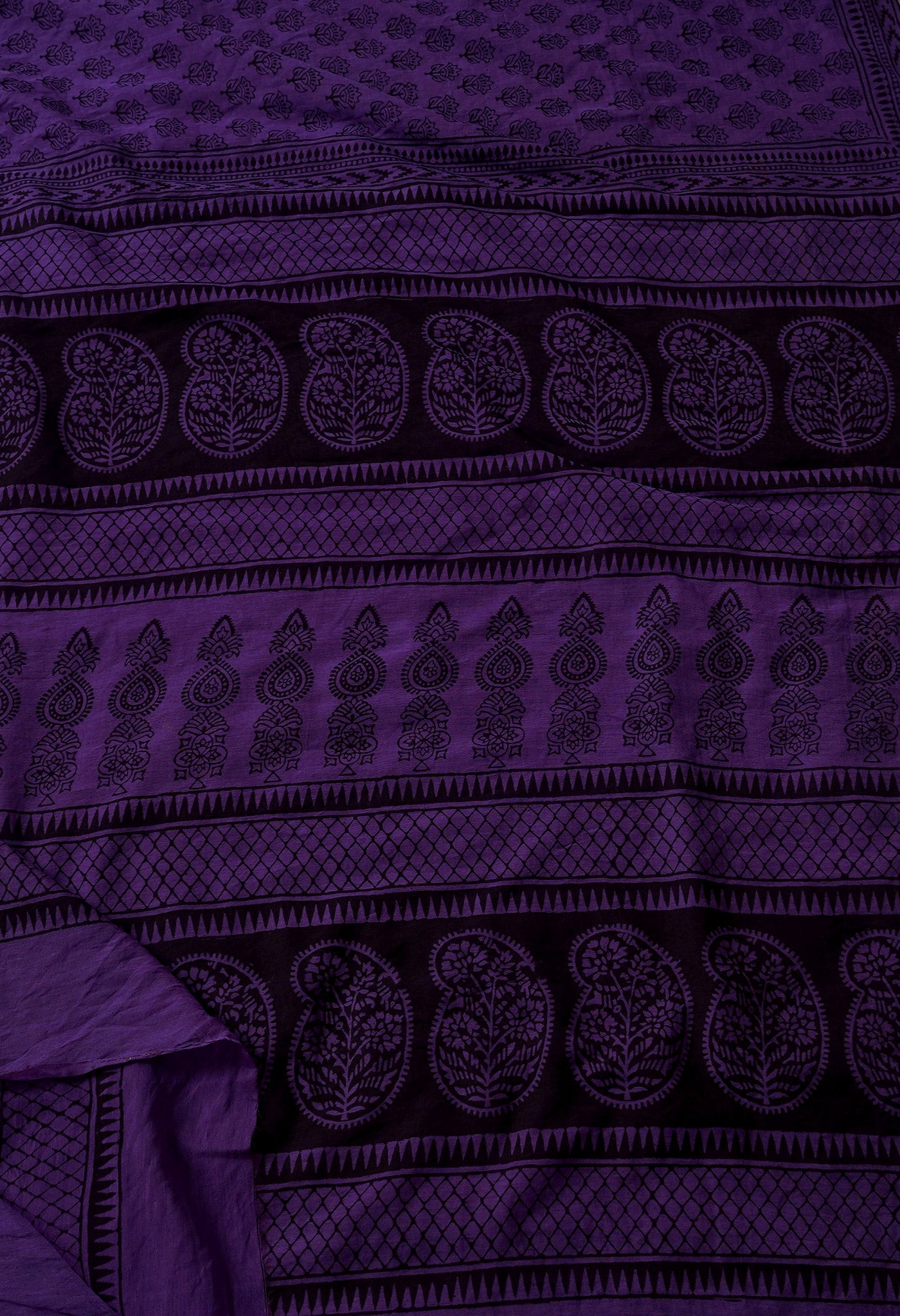 Purple  Art Chanderi Bagh Printed Cotton Saree-UNM66769