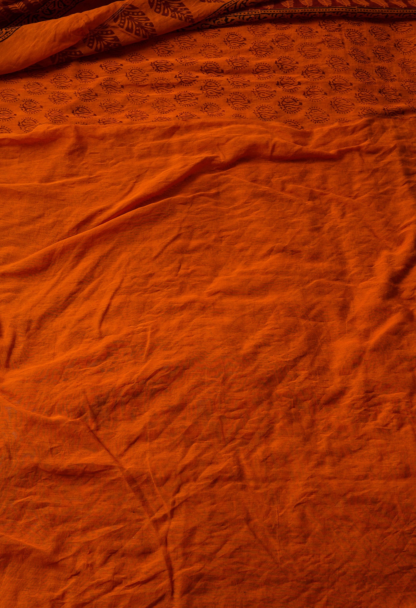 Orange  Art Chanderi Bagh Printed Cotton Saree-UNM66770