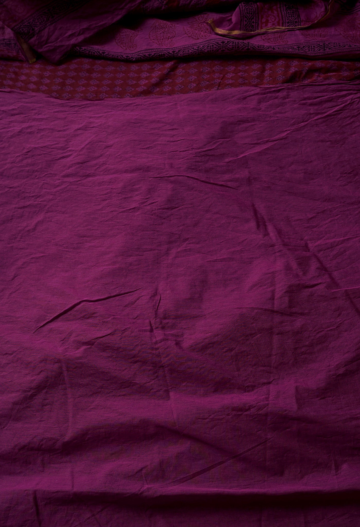 Purple  Art Chanderi Bagh Printed Cotton Saree-UNM66774