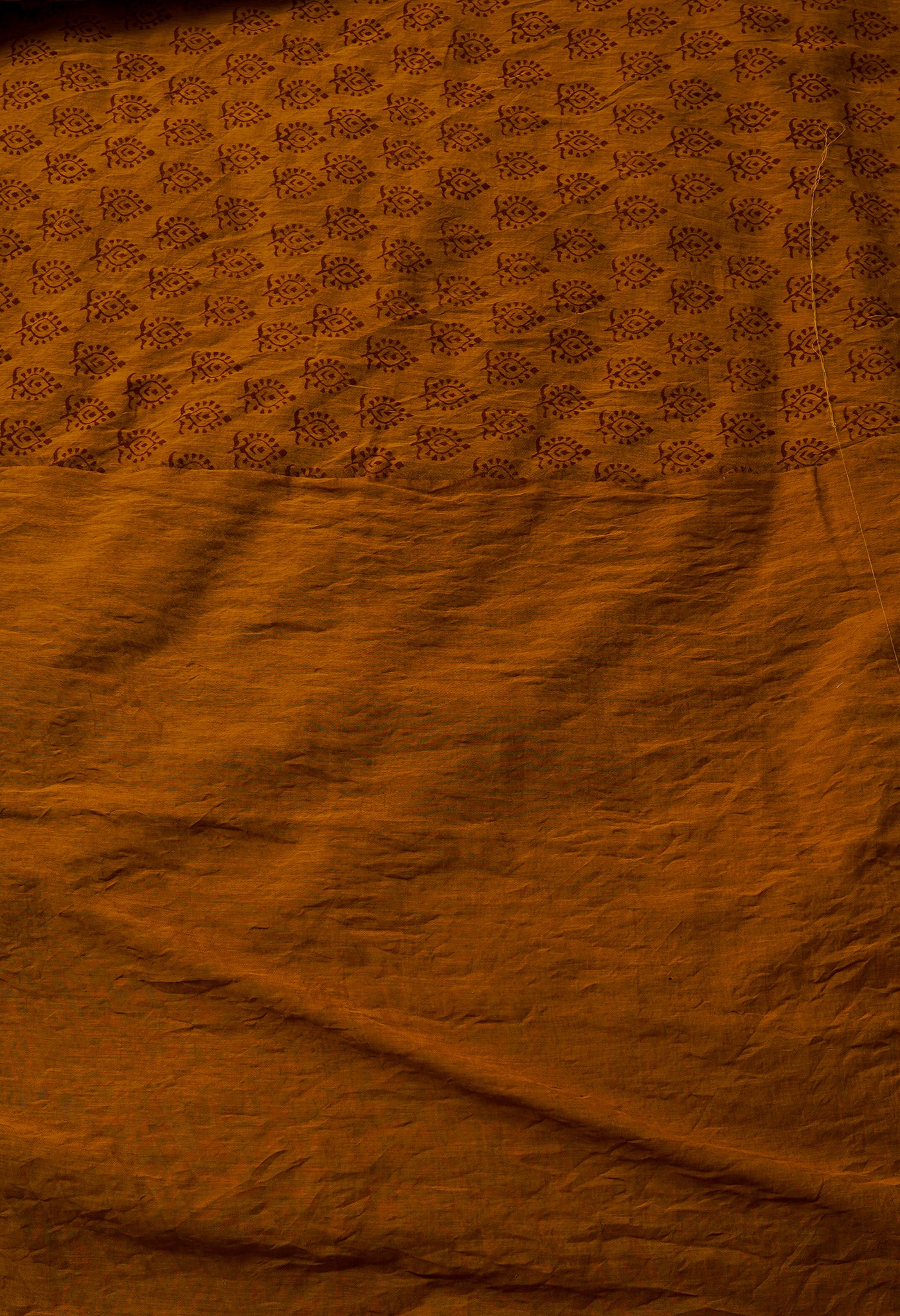 Rust Orange  Art Chanderi Bagh Printed Cotton Saree-UNM66777