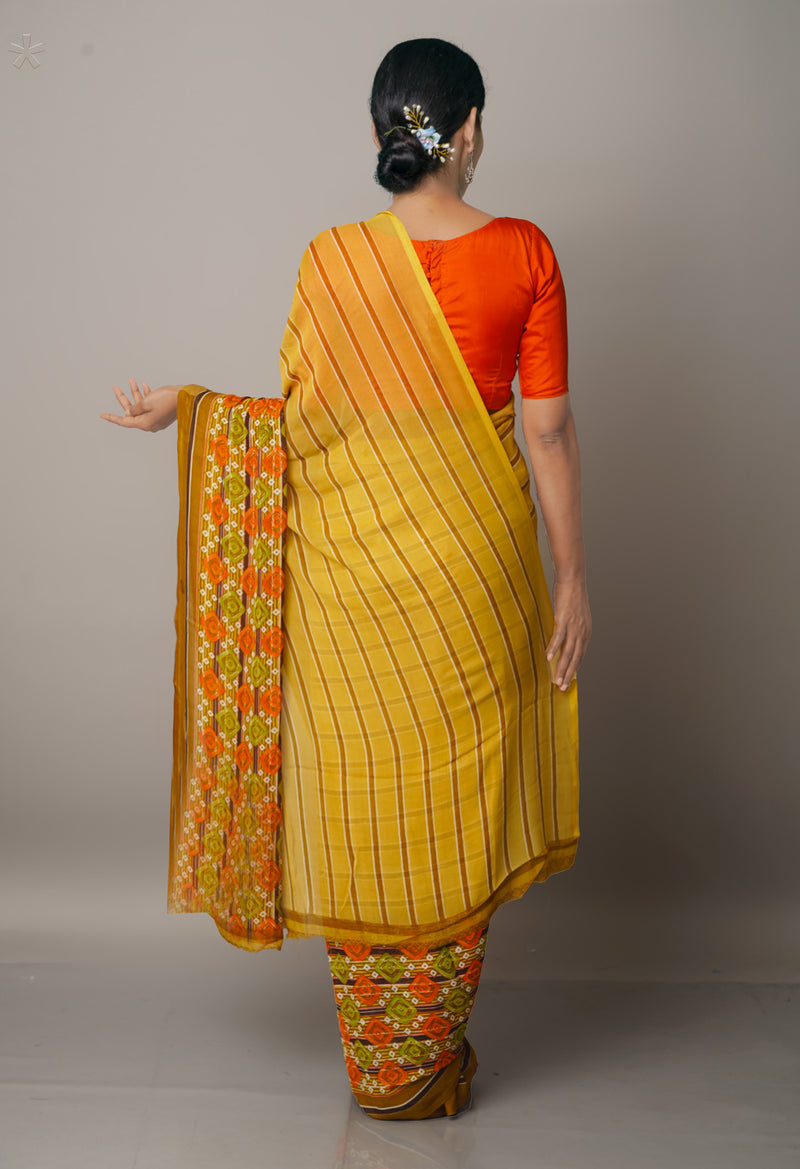 Mehandhi Green  Fancy Block Printed Georgette Saree-UNM66858