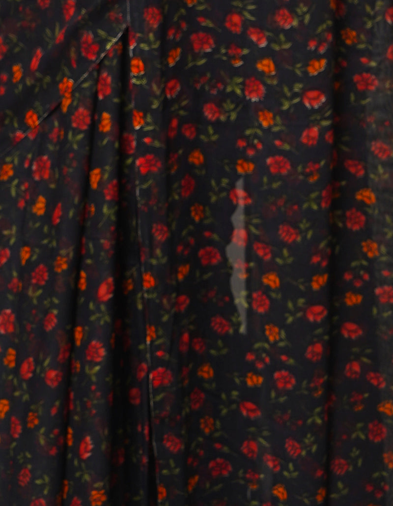 Multi  Fancy Block Printed Georgette Saree-UNM66887