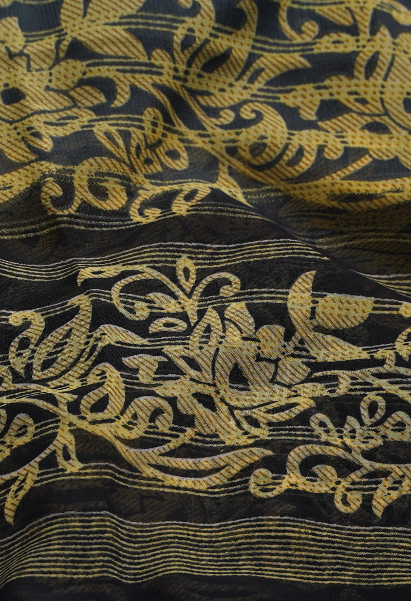 Blue  Fancy Block Printed Georgette Saree-UNM66904