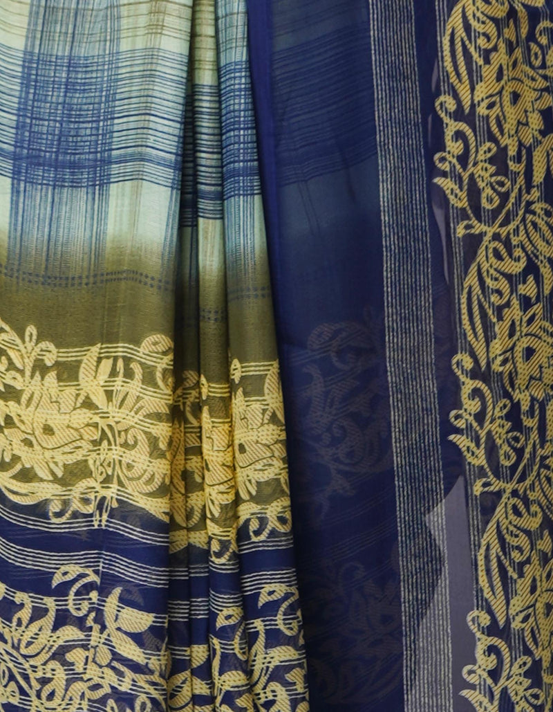 Multi  Fancy Block Printed Georgette Saree-UNM66905