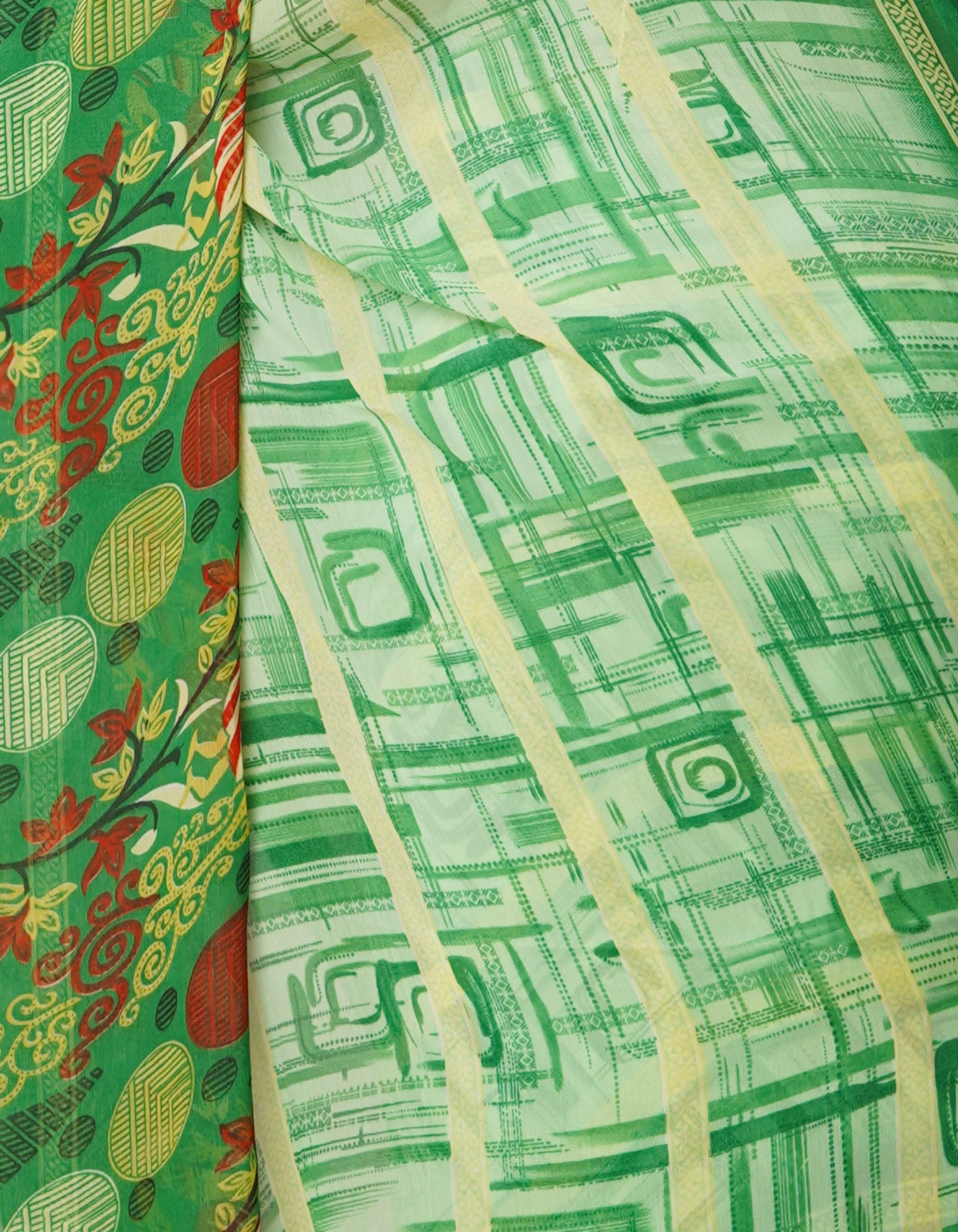 Green  Fancy Block Printed Georgette Saree-UNM66907