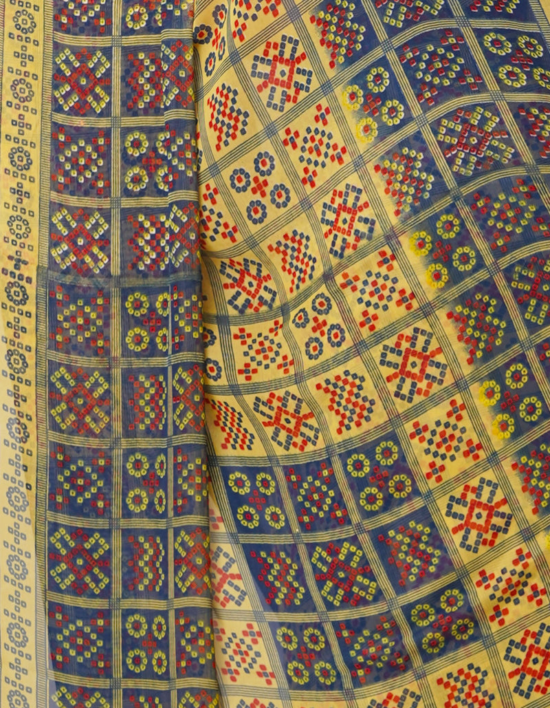 Multi  Fancy Block Printed Georgette Saree-UNM66909